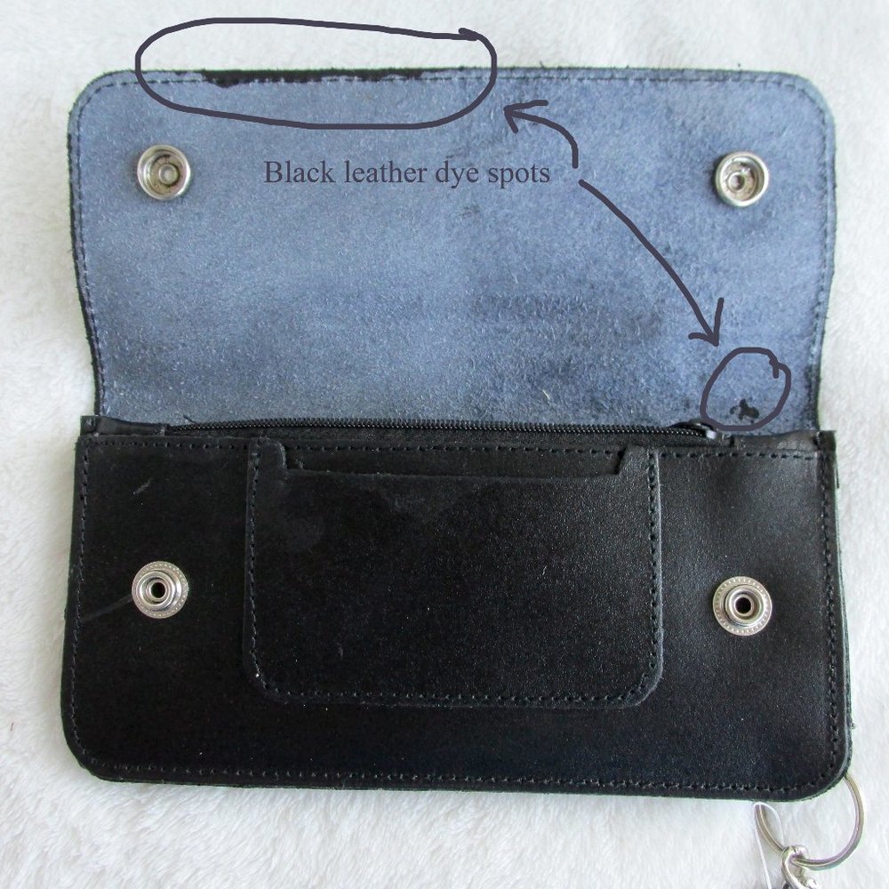 GENUINE Black Leather Chain Wallet NWOT - Picture 6 of 10